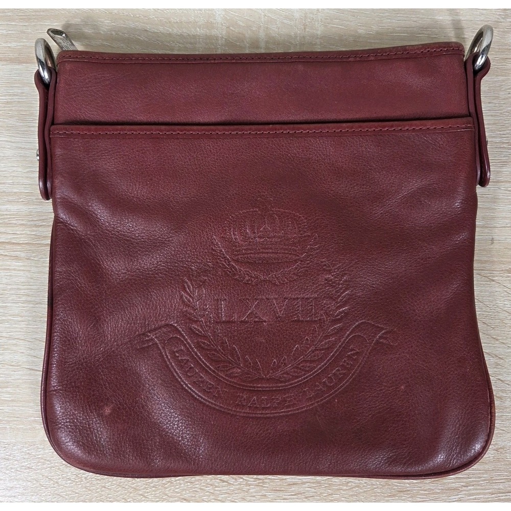Lauren Ralph Lauren Chatsworth LXVII Crossbody Bag Black Pebbled Leather Crest
